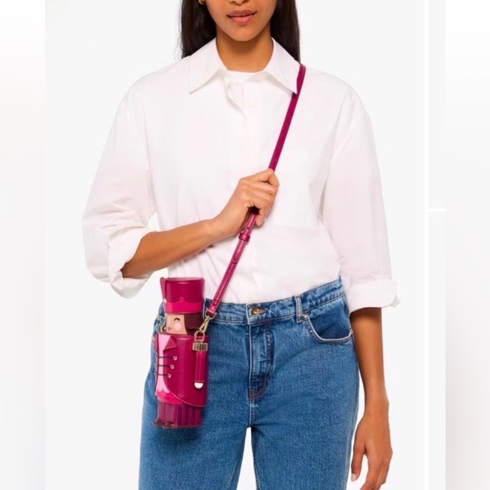 Kate Spade Oh What Fun 3D Nutcracker Crossbody Bag Novelty Christmas Fuchsia NWT - Picture 5 of 11